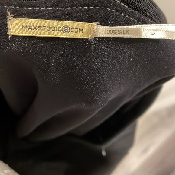 Max Studio 100% Silk Embroidered Black Skirt Size - Picture 8 of 10